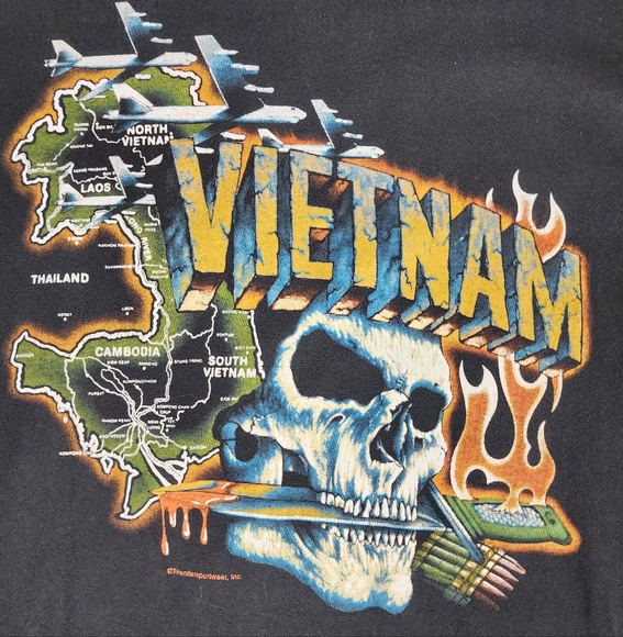 Rare 90s Vietnam Graphic Biker T-shirt! - Picture 2 of 6